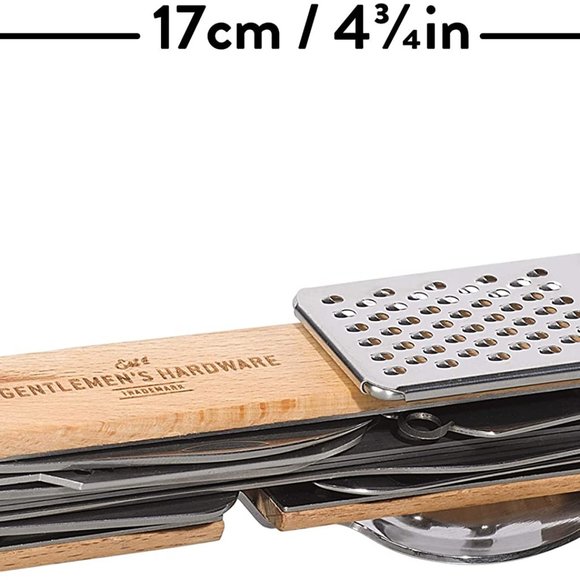 Camping Tool, Hiking Tool, 12-in-1 Stainless Steel Multi Tool, wood handles - Picture 2 of 10